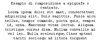 esempio di testo a epigrafe