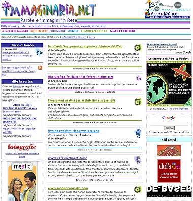 Immaginaria nel 2008 (home page)