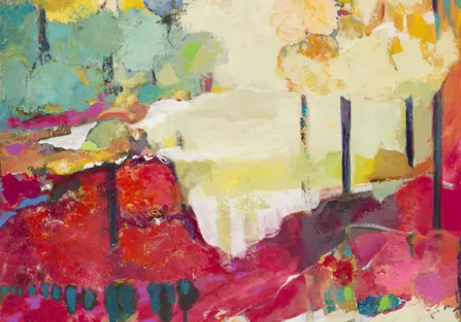 Red rock acrylic on canvas 60 x 50 cm Carol Carpenter