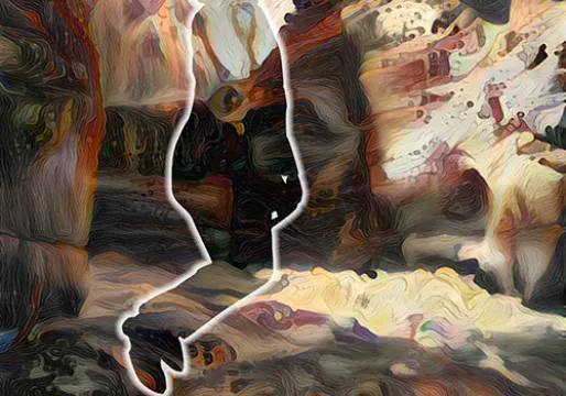 Lifting up in my ego! mixed media - 76 x 56 cm by Mike Yang