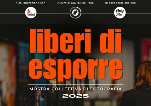 Locandina Liberi di esporre mostra fotografica collettiva Piacenza