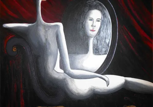 Donna allo specchio opera dell'artista Giorgio De Cesario