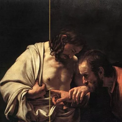 Giovanni Viola, Elaborazione digitale sull’Incredulità di San Tommaso di Caravaggio (2021)