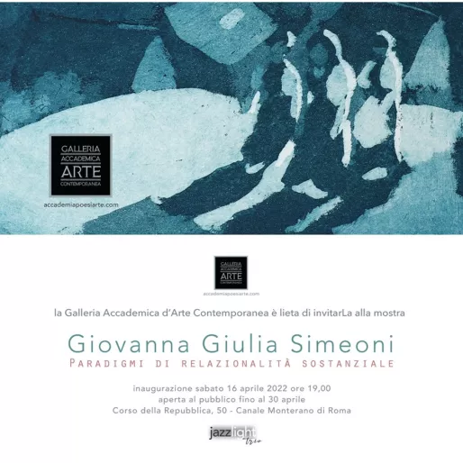 Mostra di Giovanna Giulia Simeoni in Galleria Accademica d'Arte Contemporanea della città d'arte Canale Monterano di Roma