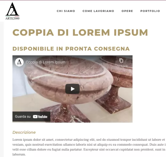 Coppia di lorem ipsum: esempio di testo segnaposto ripreso da un sito web