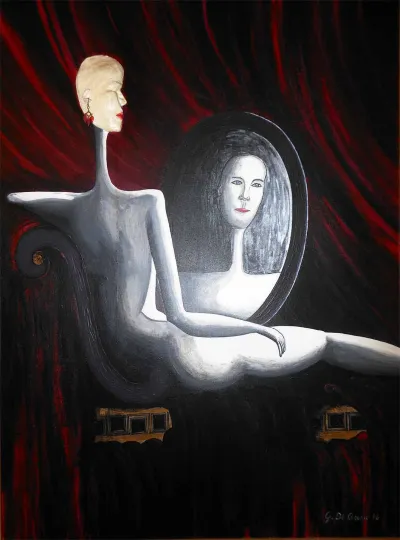 Donna allo specchio opera dell'artista Giorgio De Cesario