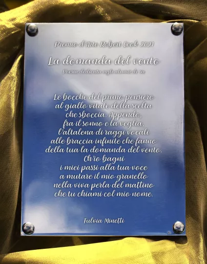 Targa argento premio Cook 2021 - poesia di Fulvia Minetti