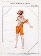 La Vie Parisienne, 1913: ragazza con costume da bagno arancione